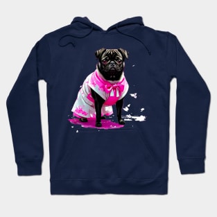 Charming Pug in Pink Hanbok Celebrating the Elegance of Korean Culture Hoodie